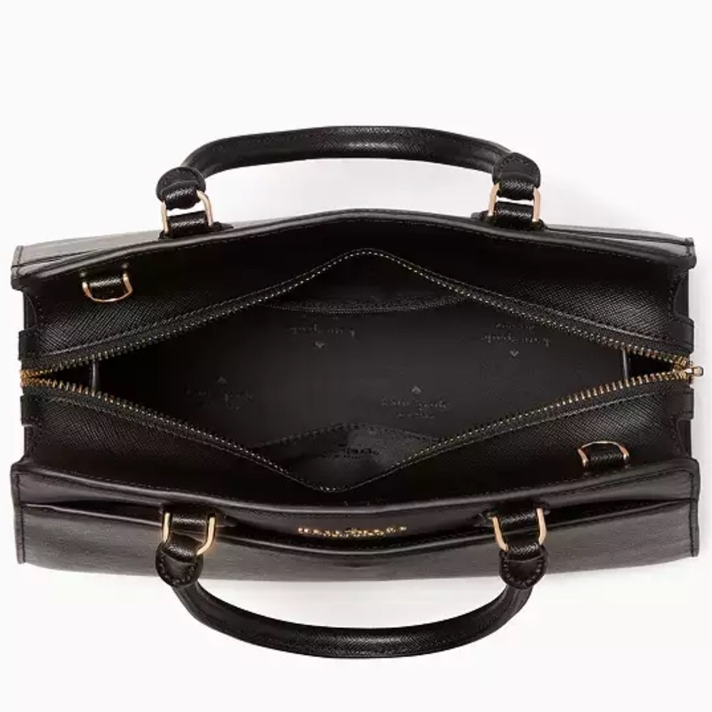 KATE SPADE Madison Saffiano Leather Medium Satchel BLACK COLOR - Picture 8 of 15